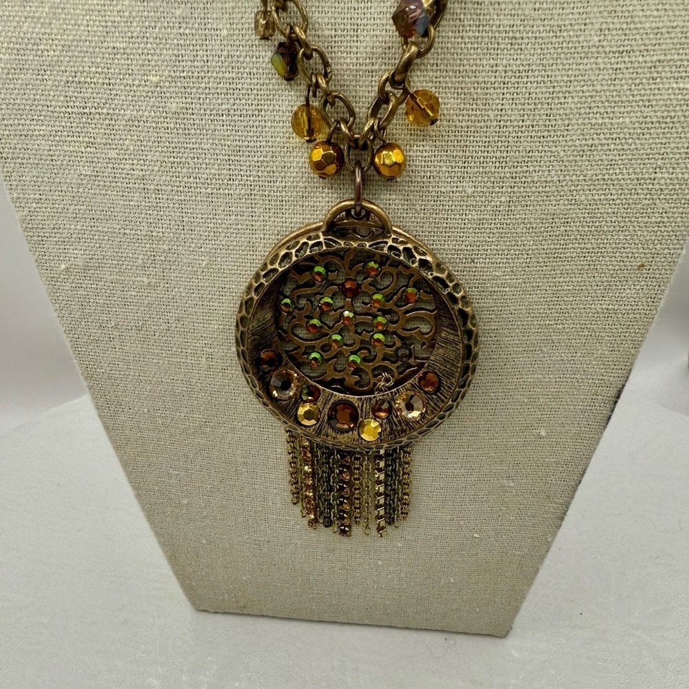 Chico’s Bronze Toned Pendant‎ Necklace - Picture 3 of 4